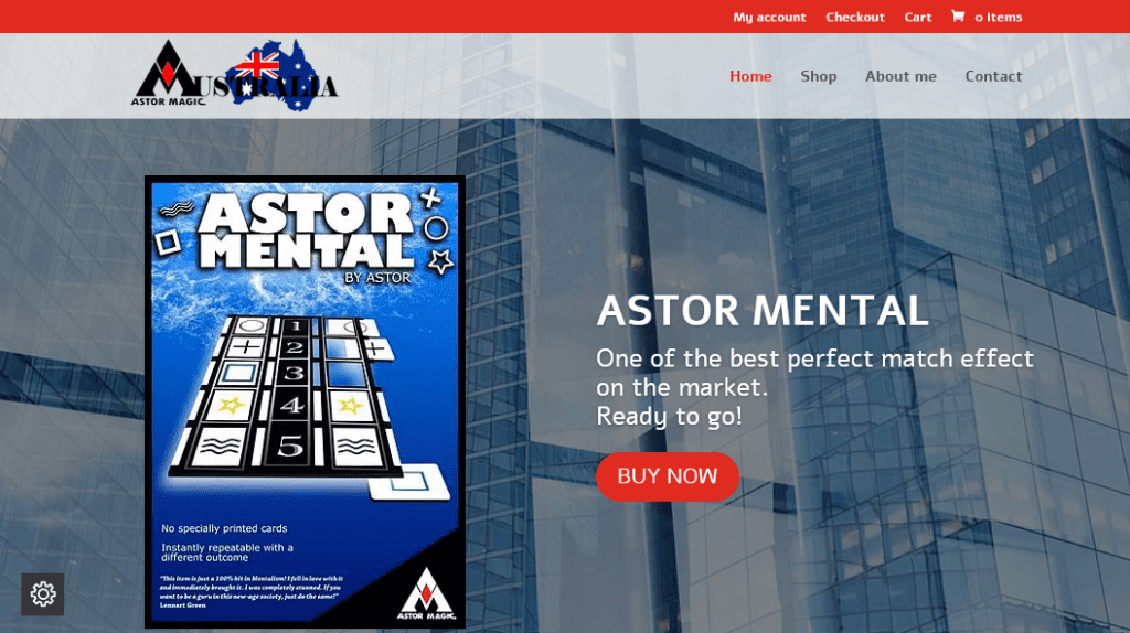 Screenshot of the Astormagic.au webshop homepage