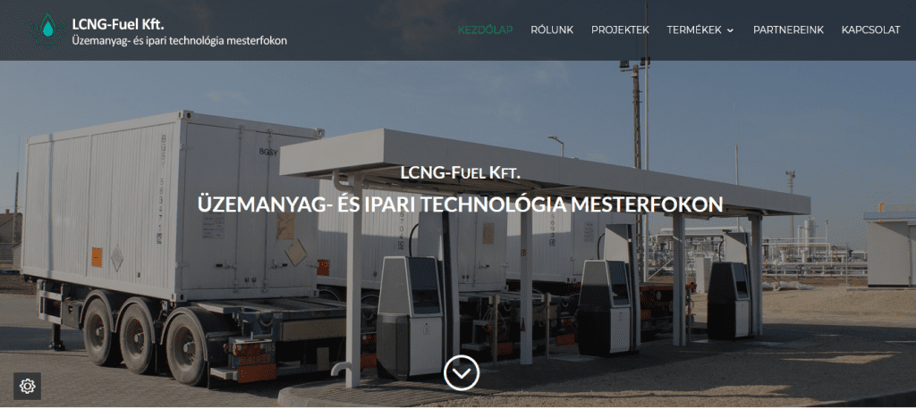 Screenshot of the LCNG Fuel Kft website homepage