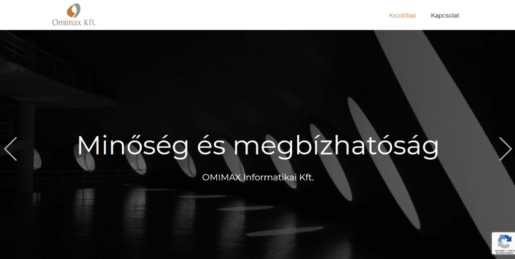 Screenshot of the Omimax Kft website homepage